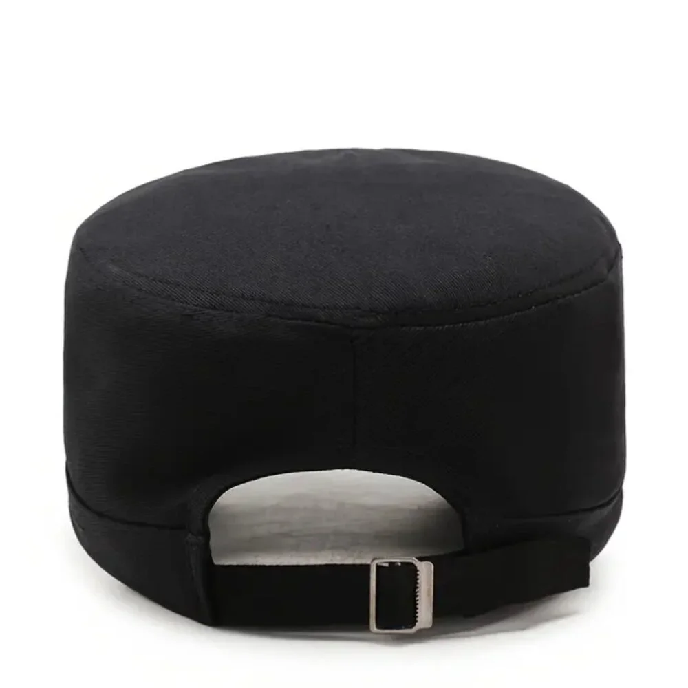NWOTWomen's Military-Style Flat Brim Cap-Adjustable, Breathable Polyester, Black - Picture 2 of 3